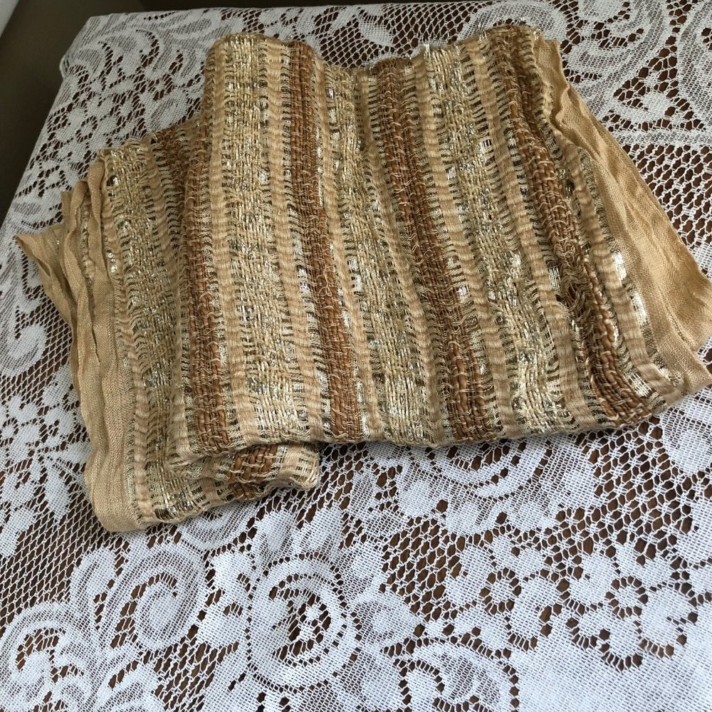 Apt 9 Infinity Scarf Beiges and Browns with Silver Thread